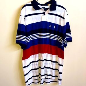Polo pull over red white and blue